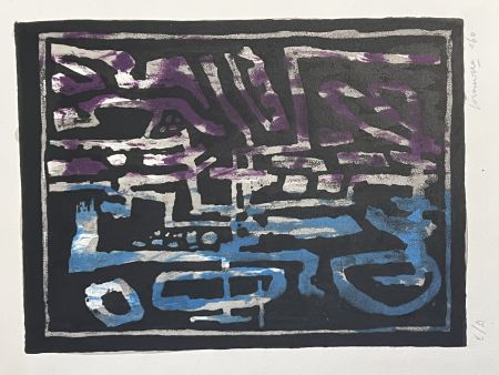 Lithograph Corneille - Lithographie ancienne 1960. Composition Abstraite pour la revue Signe, Imre Pan