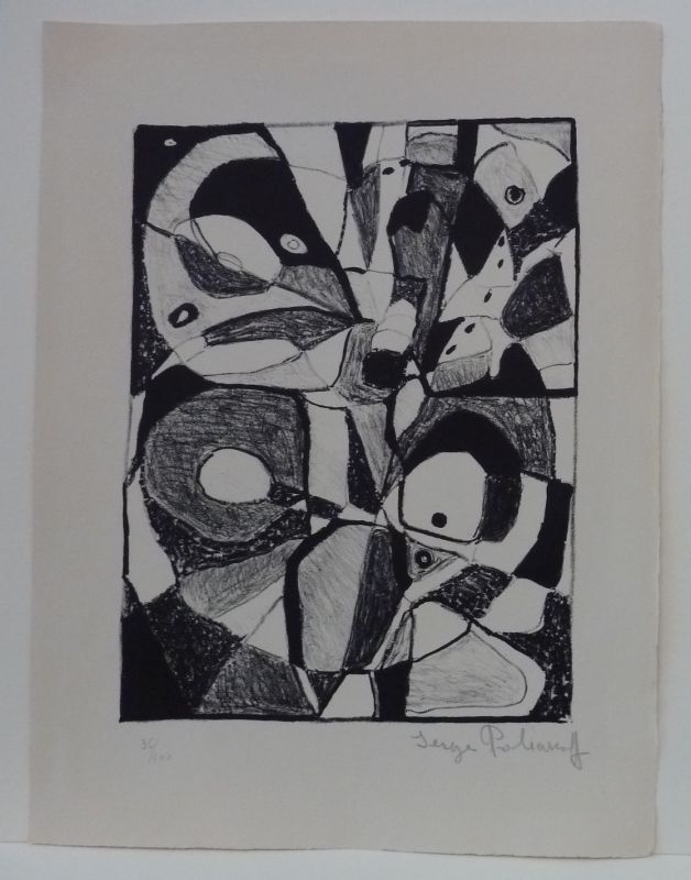 Lithograph Poliakoff - Lithographie en noir n°1