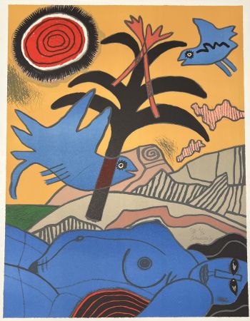 Lithograph Corneille - Lithographie Le Palmier, 1993