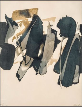 Lithograph Soulages - Lithographie n°14 – 1964