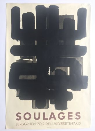 Lithograph Soulages - Lithographie n°3 / Galerie Berggruen