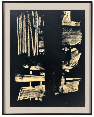 Lithograph Soulages - Lithographie N°9, 1959