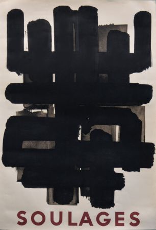 Lithograph Soulages - Lithographie n° 3 Berggruen, 1958