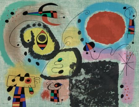 Lithograph Miró - Lithographie pour le Centenaire de L'Imprimerie Mourlot