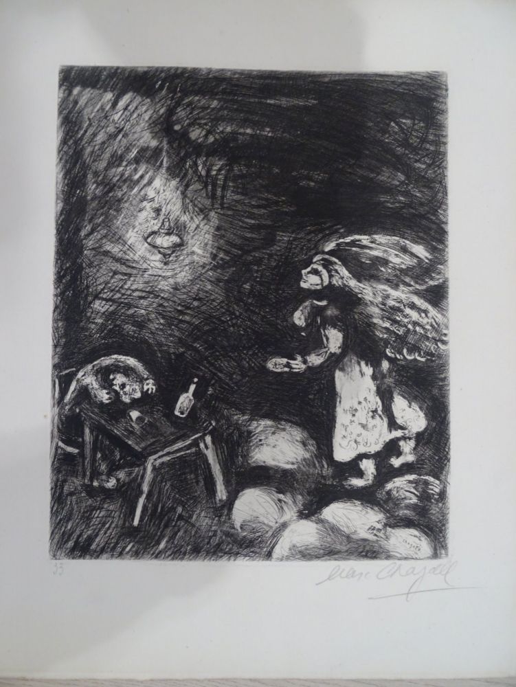 Engraving Chagall - L'Ivrogne et sa Femme
