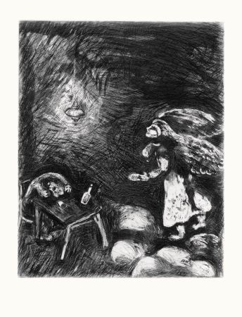 Engraving Chagall - L'ivrogne et sa femme