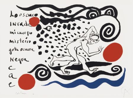 Lithograph Calder - Lo Oscuro Invade