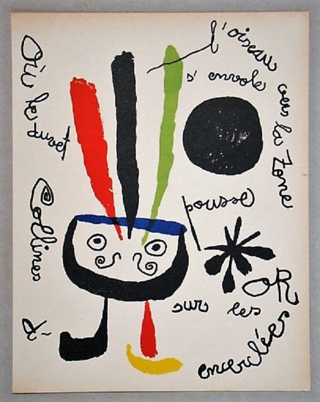 Lithograph Miró - L'oiseau