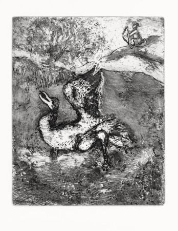 Engraving Chagall - L'Oiseau blessé d'une flèche