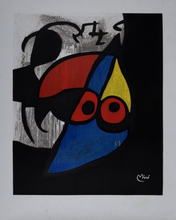 Lithograph Miró - L'Oiseau, circa 1983