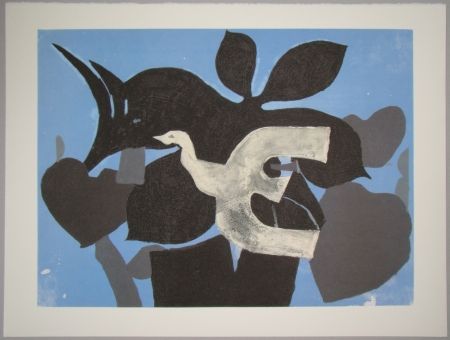 Lithograph Braque - L'oiseau dans le paulownia
