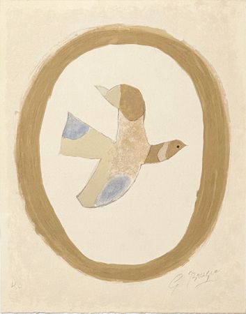 Lithograph Braque - L'oiseau des sables