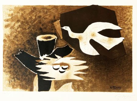 Lithograph Braque - L'oiseau et son nid 