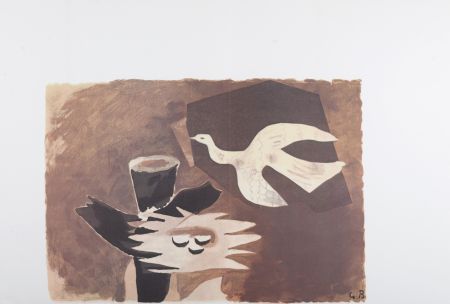 Lithograph Braque - L'Oiseau et son nid, 1956