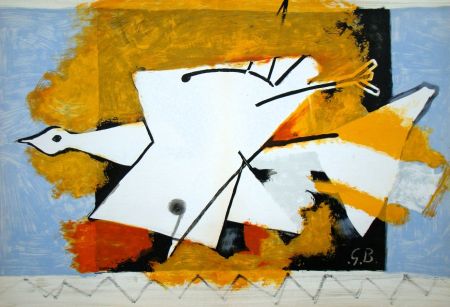 Lithograph Braque (After) - L'oiseau jaune