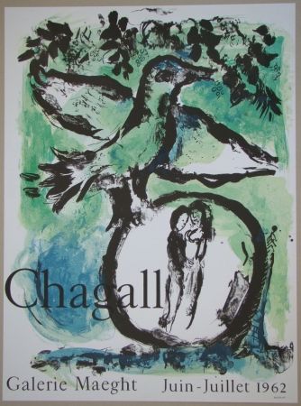 Lithograph Chagall - L'oiseau vert