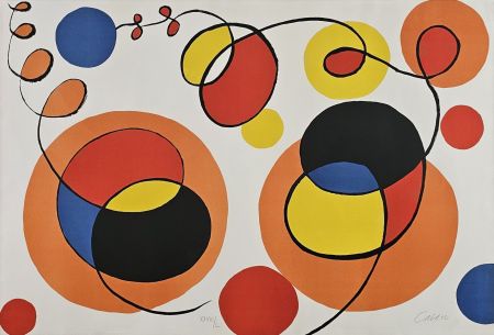 Lithograph Calder - Loops and Spheres