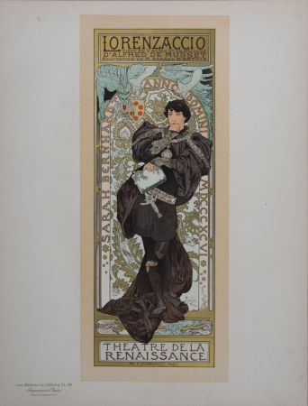 Lithograph Mucha - Lorenzaccio, Les Maitres de L’Affiche, 1898