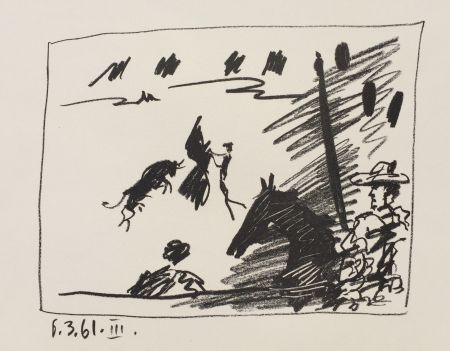 Lithograph Picasso - Los Toros – Jeu de la Cape (B.1015)