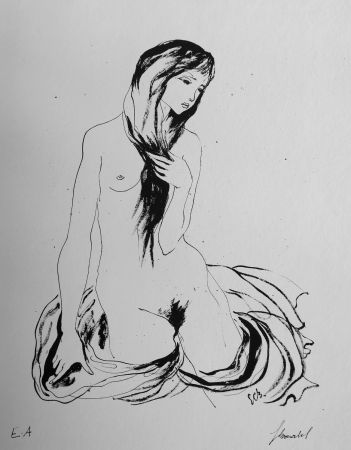 Lithograph Bonabel - Louis-Ferdinand Céline - LA DANSEUSE NUE / THE NUDE DANCER  - 1944 