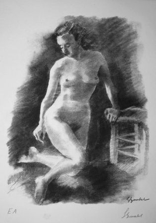 Lithograph Bonabel - Louis-Ferdinand Céline - Litographie Originale / Original Lithograph - Autoportrait/Self-portrait - 1945