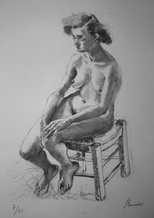 Lithograph Bonabel - Louis-Ferdinand Céline - Nu Feminin - Female Nude - 1938
