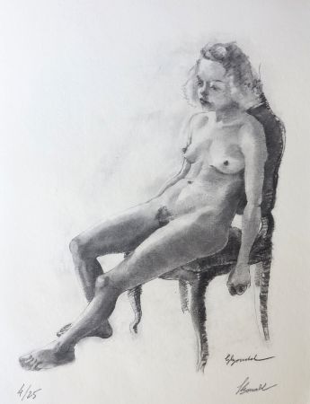 Lithograph Bonabel - Louis-Ferdinand Céline - Nu Feminin - Teen Nude - 1938