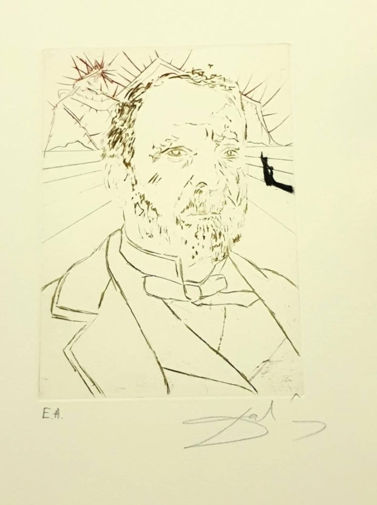 Engraving Dali - Louis Pasteur