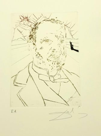 Engraving Dali - Louis Pasteur