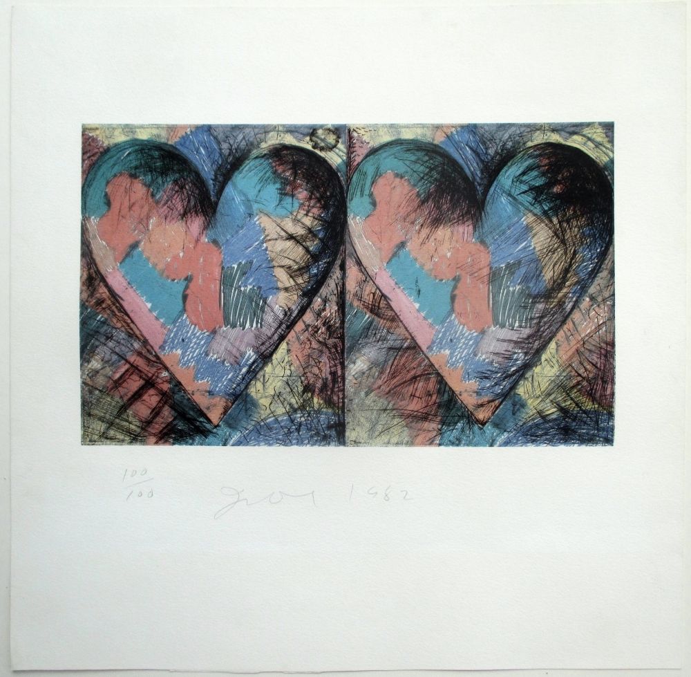 Lithograph Dine - Louisiana Hearts