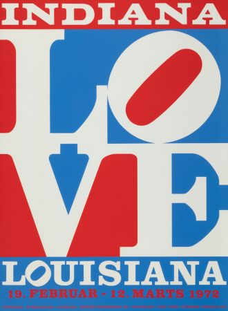 Lithograph Indiana - Louisiana, LOVE Exhibition poster, 1972 