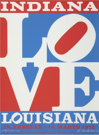 Screenprint Indiana - Louisiane, LOVE, 1972 - Hand-signed