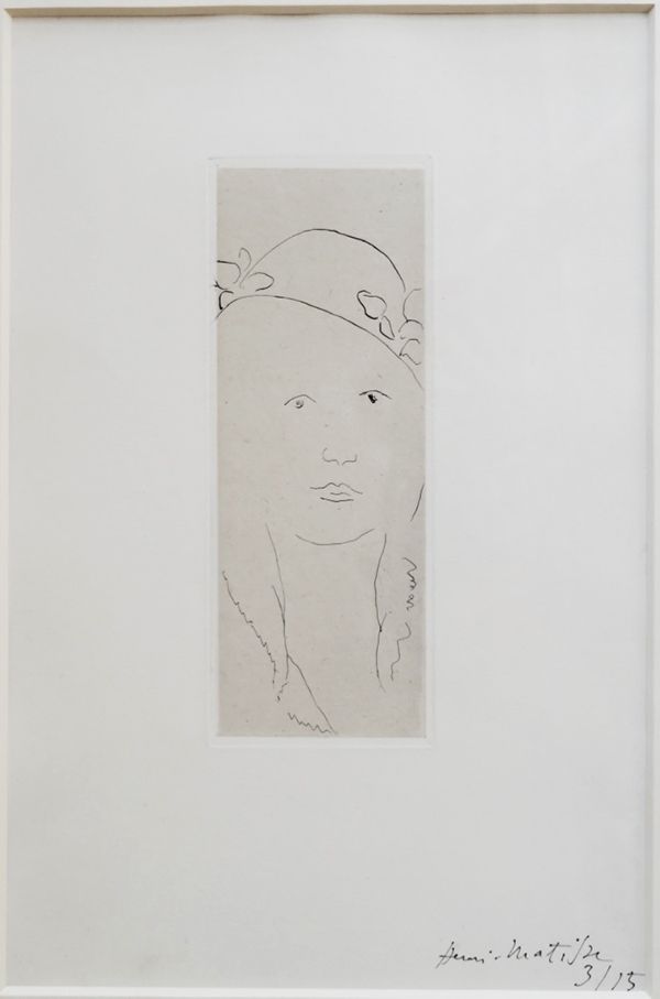Etching Matisse - Loulou au chapeau fleuri