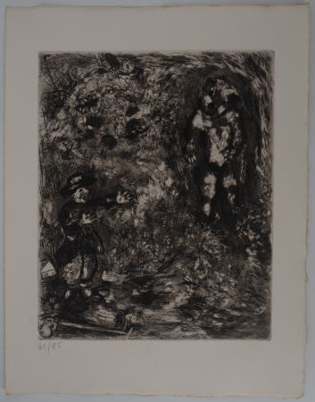 Etching Chagall - L'ours et le jardinier (L'ours et l'amateur de jardins)