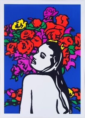 Lithograph Pusenkoff - Love & flowers