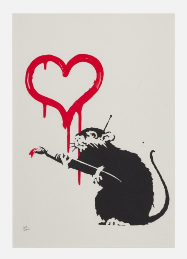Screenprint Banksy - Love Rat