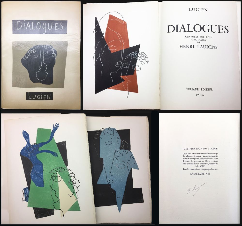 Lithograph Laurens - Lucien de Samosate - DIALOGUES. Bois gravés en couleurs de Henri Laurens (Tériade 1951)