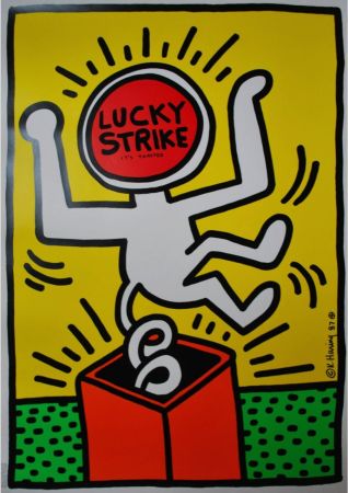 Screenprint Haring - Lucky Strike, 1987