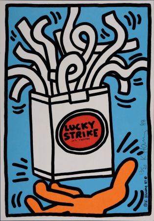 Screenprint Haring - Lucky Strike, 1987  Hand signed, Edition of 30 