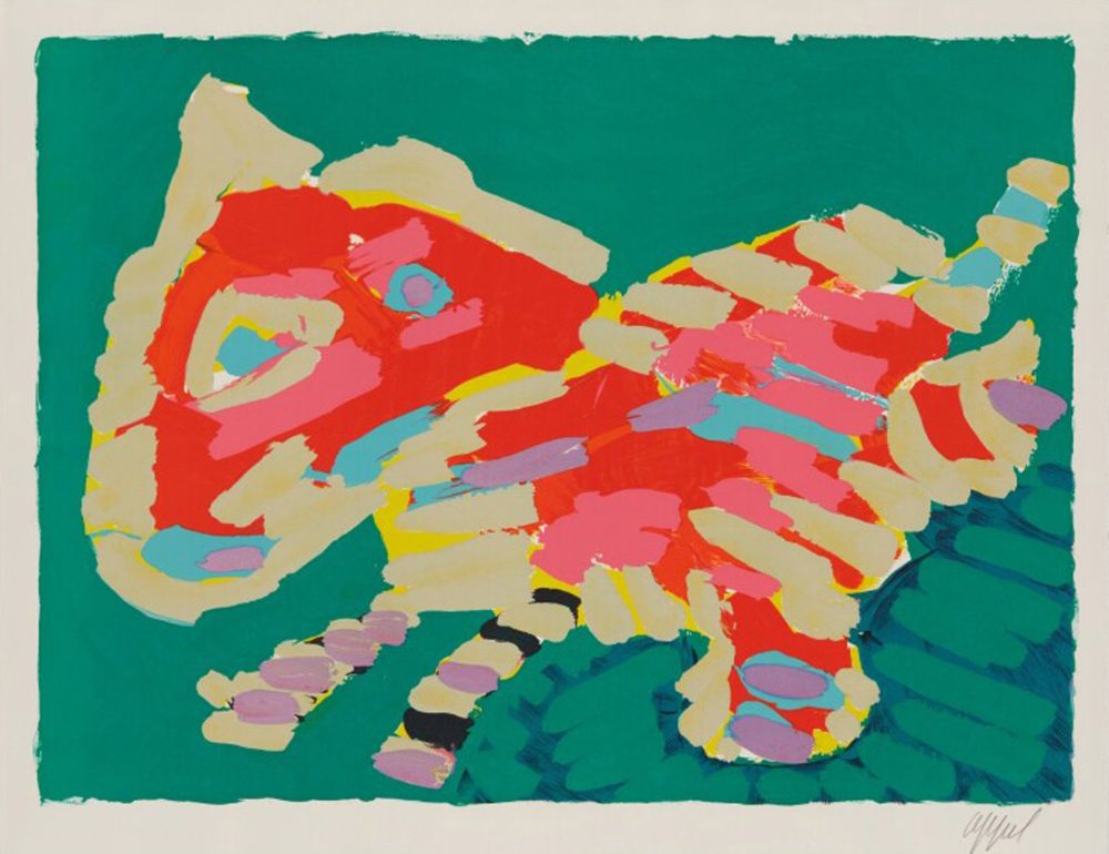 Lithograph Appel - Luminous Cat