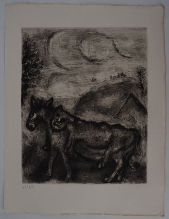 Etching Chagall - L'âne et le lion (L'âne vêtu de la peau du lion)