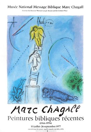 Lithograph Chagall - '' Léchelle de Jacob ''