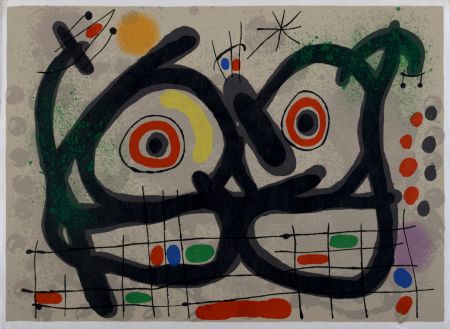 Lithograph Miró - Lézard aux plumes d’or, 1971
