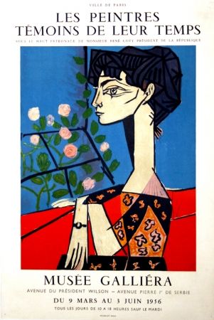 Poster Picasso -  M  Jacqueline  Exposition les Peintres  Témoins de leur Temps  Musée Galiera