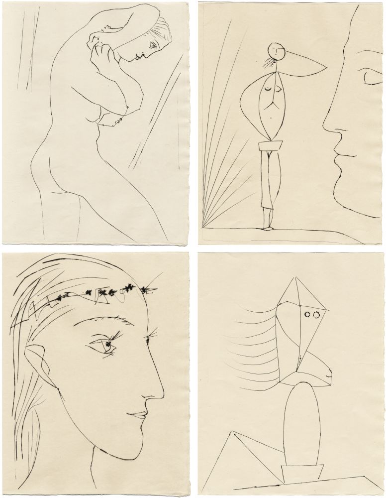 Illustrated Book Picasso - M. Toesca : SIX CONTES FANTASQUES. 6 gravures originales (1953)