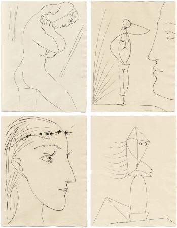 Illustrated Book Picasso - M. Toesca : SIX CONTES FANTASQUES. 6 gravures originales (1953)