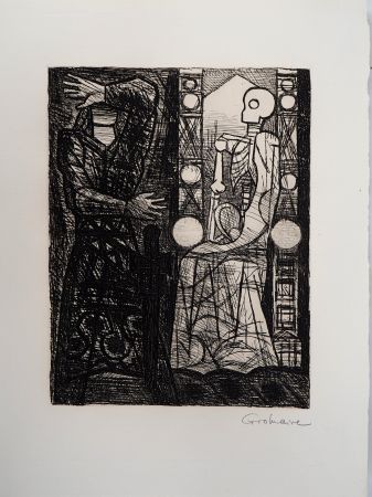 Engraving Gromaire - Macbeth:  le spectre de Blanquo
