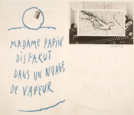 Engraving Alechinsky - Madame Papin disparut dans un nuage de vapeur