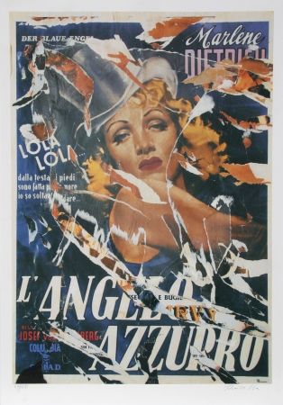 Screenprint Rotella - Made to Order Love (Marlene Dietrich)