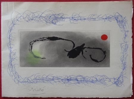 Etching Miró - Maeght Voeux 1963
